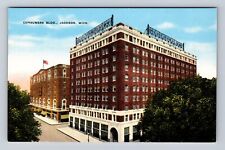 Jackson MI-Michigan, Consumers Building, Antique Vintage Souvenir Postcard picture