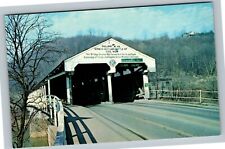 Philippi WV, Double Covered Bridge Civil War Site Vintage West Virginia Postcard picture