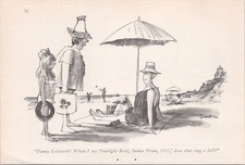 Charles Saxon New Yorker Magazine Cartoon Print 1963 Beach Scene Art picture