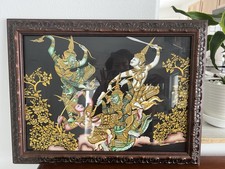 Vintage Thai Silk Panting,often Depicting Scenes From The Rama kiem picture