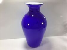 T61 Vintage Antique Beautiful Signed Blue And White Colored Collectible Vase picture