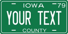 Iowa 1979-85 Novelty License Plate Personalized Auto Motorcycle Bicycle picture