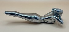 1950 Nash Nude Flying Lady Hood Ornament Chrome George Petty Design Vintage picture