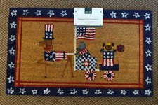 NWT “Dogs” Themed Patriotic Labor Day USA Doormat Front Door Outdoor Mat picture