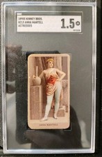 1890s Kinney Bros. N213 Actresses Anna Mantell SGC 1.5 Sweet Caporal Only Graded picture
