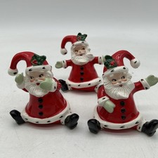 Vintage 1956 Lefton Geo Z Santa Bells Figurine Christmas 90400 Great Condition picture