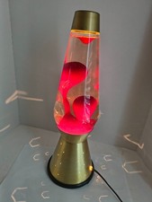 Vintage Lava Lamp Starlight GOLD Base Crimson Red Lava Underwriters Lab 70s 17” picture