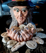 Large Witch's Knowing Intuition Protection Haunted Hag Pendant Stone picture
