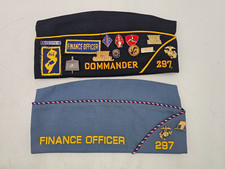 (2) VTG AMERICAN LEGION COMMANDER & FINANCE OFFICER POST 297 CAPS W/ PINS picture