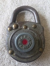 vintage J.B.M.K.L. Co. J.B Miller padlock with 4 digit combination Works picture