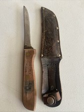 VINTAGE HERTER'S HUNTING FISHING KNIFE WASECA MINN USA With Sheath picture