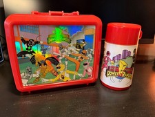 Vintage 1993 Mighty Morphin Power Rangers Lunchbox Red Plastic (with thermos) picture