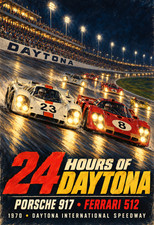 1970 Daytona 24 Hours Porsche 917 Ferrari 512 Vintage Racing 13x19 Poster picture