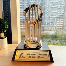 Miami Marlins World Series Championship Trophy, 11.8 inches with wooden base picture