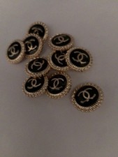 Lot Of ten 20Mm Designer Cc Vintage Button Gold Tone Chanel 10 BUTTONS picture