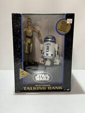 VINTAGE STAR WARS C3PO R2D2 ELECTRONIC TALKING BANK NEW IN BOX SEALED picture