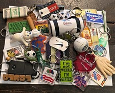 VTG 80s 90s Novelty Keychain Lot Advertising Souvenir Junk Drawer Estate Mix 30+ picture