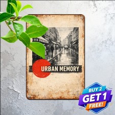 Vintage Big City Urban Scene Sign Nostalgic Travel Metal Plaque 8x12 picture