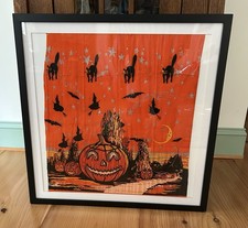 Vintage/ Antique Halloween Crepe Paper Framed. picture