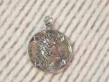 Sacred Heart Medal Silver Tone Catholic Pendant Coeur Sacre Unknown Vintage NICE picture