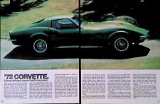 1972 Green Corvette Centerfold 16X11 Advertisement Page 1970S Vtg Print Ad picture