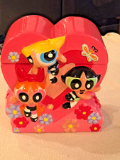 Vintage 2001 Powerpuff Girls Ceramic Heart Cookie Jar Zak Designs Warner Bros WB picture