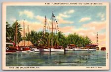 Florida Tropical Water Yachtmans Paradise Coco Lobo Cay Miami Florida Postcard picture