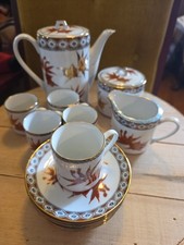 Exquisite Vtg. Zhongguo Zhi Zao Chinese Porcelain Hand Decor. Goldfish Tea Set picture