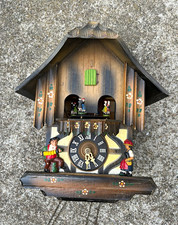Vtg Black Forest Chalet Mechanical Cuckoo Clock w/ Dancers, Chimes - Parts only picture
