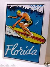 Florida Surfing Vintage Style Travel Decal / Vinyl  Sticker, Luggage Label picture