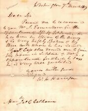 William Henry Harrison - Important Autograph Letter Signed - To John C. Calhoun picture
