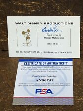 Don Iwerks Walt Disney PSA Gold Embossed Mickey Autographed Signed Business Card picture
