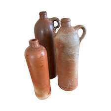 Three Antique Stoneware Gin / Jenever Bottles, Schiedam & Nassau picture