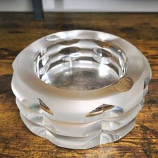 Vintage Rosenthal Studio Line Crystal Ashtray Heavy Cut Frosted Bowl Signed picture