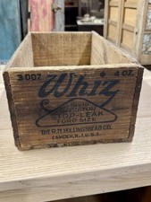 Antique Wooden Whiz Box Ford Radiator Stop Leak Wood Crate HOLLINGSHED CO. USA picture