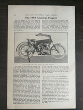 Vintage 1910 American Peugeot Motorcycle C.F. Fulmer Co Original Article 1221 picture