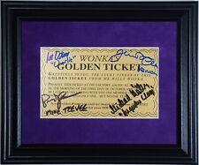 WILLY WONKA GOLDEN TICKET FRAMED, AUTOGRAPHED (SIGNED) BY FOUR, PLUS EXTRAS picture