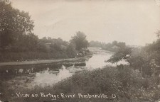 LP14 Pemberville Ohio Portage River View 1908 Leiter RPPC Postcard picture