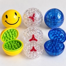 2-Piece Herb Tobacco Grinder Ball Shape – Assorted Colors – Brand New – picture
