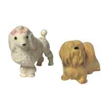 Hagen-Renaker Vintage Dogs 2 Miniature Ceramic Dog Figurines Poodle Lhasa Apso picture