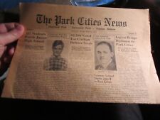 1942 THE PARK CITIES NEWSPAPER DALLAS HIGHLAND PARK UNIV PARK PRESTON H.  BBA-50 picture