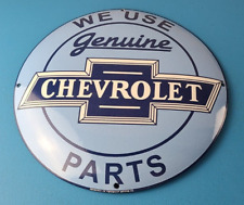 Vintage Chevrolet Sign - Porcelain Button Convex Sales Dealer Gas Oil Pump Sign picture