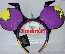2026 Disney Parks Maleficent Purple Black Sequin Ear Ears Bow Headband New picture