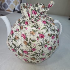 Vintage Floral Tea Cozy With Pink And Peach Roses. (Teapot NOT Included) picture