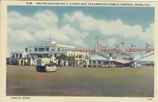 Tractor Hauling Pan American Clipper Ship Out of Water at Terminal Miami FL picture
