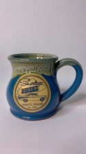 Deneen Pottery Shorty's Diner Coffee Mug Blue Drip Glaze 2022 Handmade picture