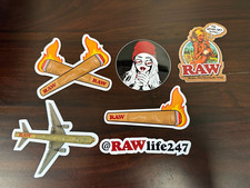 RAW Authentic Stickers Slap 6 Pack RAW Bikini Girl~#rawlife Fire Cones~Plane~#3 picture