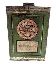 Vtg 1910s Texaco 1/8 Gal Tin Green Port Arthur Variant Red Star Logo Rare Oil picture