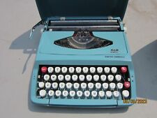 Vintage 1960s Smith Corona Corsair SCM Aqua Typewriter with Case Made in England picture
