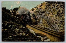 Clinton MA Wachusett Dam B&M Railroad Train Cut Postcard Hugh C. Leighton picture